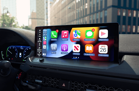 Multimídia de 12.3" com conexão sem fio Apple CarPlay* e Android Auto*