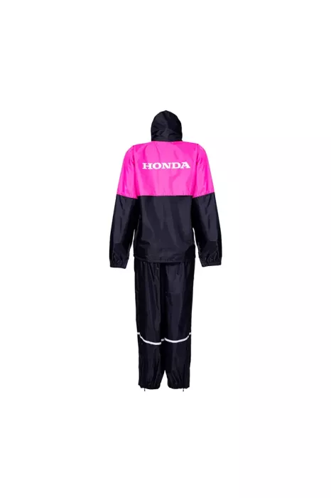 CJ. CHUVA Honda FEMININO NYLON PRETO/ROSA