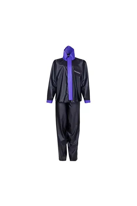 CJ. CHUVA Honda FEMININO PVC PRETO/LILÁS