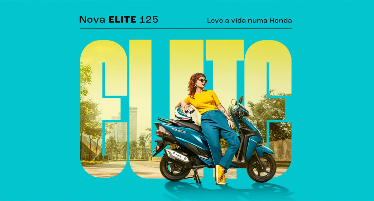 Banner do cabeçalho da motocicleta Honda Elite 125 versão desktop